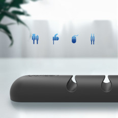 Organizador auto-adesivo para 4 fios de cabos definido 2pcs preto