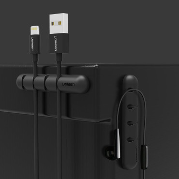 Pašlīmējošs organizators 4 kabeļu vadiem SET 2GCS Black