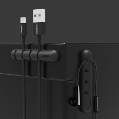Pašlīmējošs organizators 4 kabeļu vadiem SET 2GCS Black