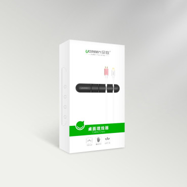 Organizador auto-adesivo para 4 fios de cabos definido 2pcs preto