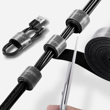 Fita do Organizador de Velcro para cabos de 5m Preto