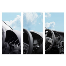 Porte-voiture pour boucle de téléphone sur le tableau de bord noir