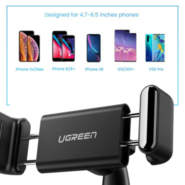Car holder for phone Buckle on the black dashboard