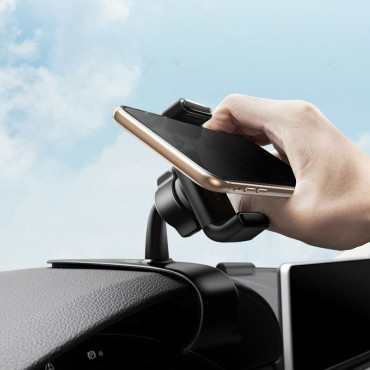 Držalo za avtomobile za telefonsko ploščo na črni armaturni plošči