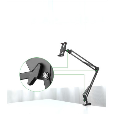 Handvat vouwen handgemaakte schouder voor tafel bureau op telefoon tablet zwart en grijs
