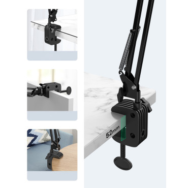 Handvat vouwen handgemaakte schouder voor tafel bureau op telefoon tablet zwart en grijs
