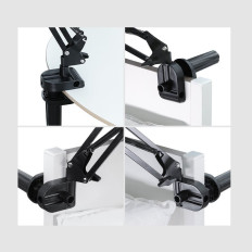 Lidar com o ombro artesanal de dobramento para mesa de mesa no tablet do telefone preto e cinza