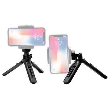 Mini Tripod Selfie Fotohållare för telefonkamera Kamera GOPRO 16-21cm Svart