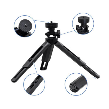 Mini stojalo Selfie Photo Holder za telefon kamera kamera GoPro 16-21cm Black