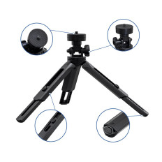Mini Tripod Selfie Fotohållare för telefonkamera Kamera GOPRO 16-21cm Svart