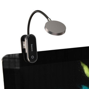 Mini LED lampa na čítanie s sivým klipom