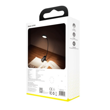 Mini LED lampa na čítanie s sivým klipom