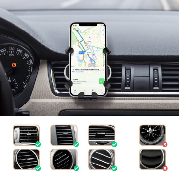 Auto-Schwerkraftgriff auf einem schwarzen Telefon