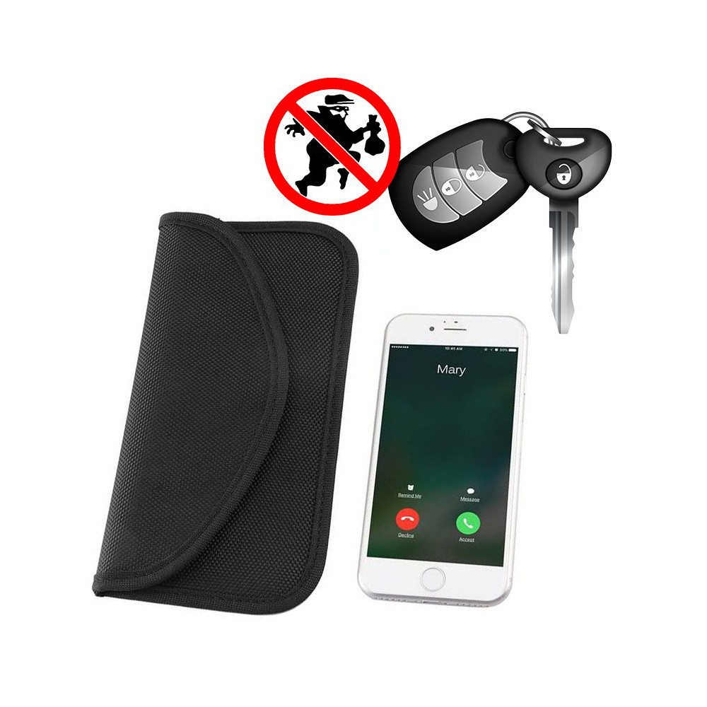 Case Anti-Theft za avtomobile Keys Faradaya 20x11cm Black