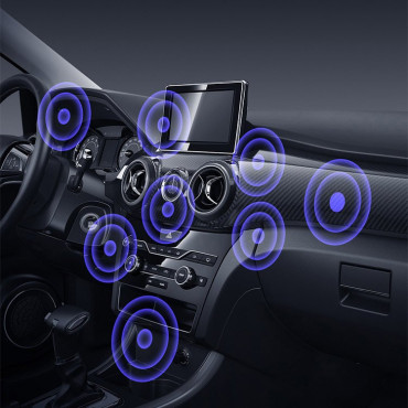 Lipnia klijuota magnetinio automobilio laikiklis juodam telefonui
