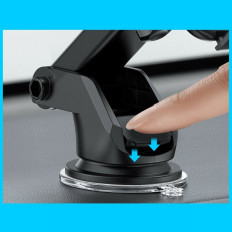Porta cellulare per auto con braccio telescopico sul cruscotto e vetro nero