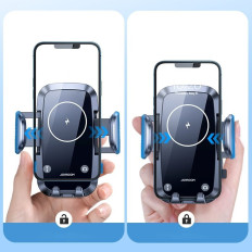 Carregador de telefone quadriculado do carro Qi 15W carregador preto
