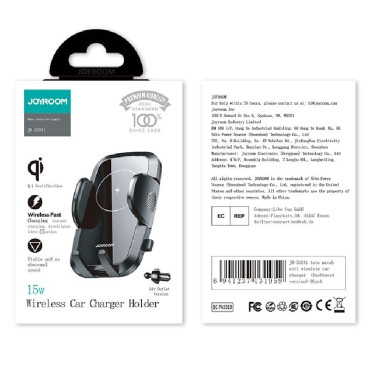 Biljustert telefonholder Qi 15W svart lader