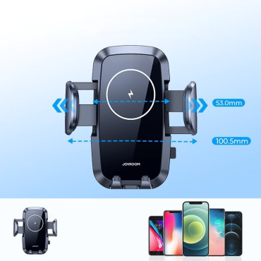 Biljustert telefonholder Qi 15W svart lader