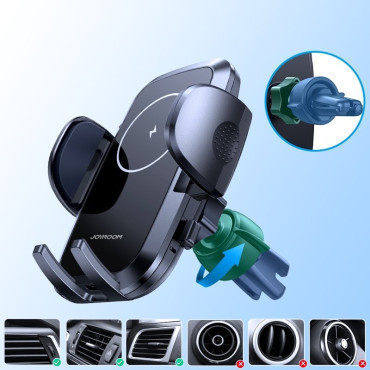 Biljustert telefonholder Qi 15W svart lader