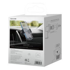 Car holder on the phone on the air checkered. Black ventilation