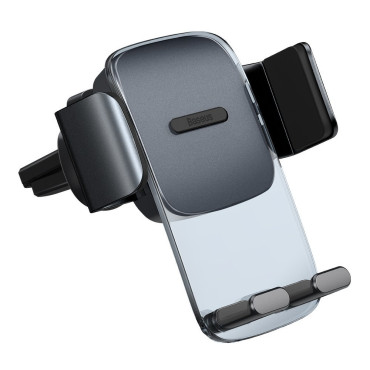 Car holder on the phone on the air checkered. Black ventilation