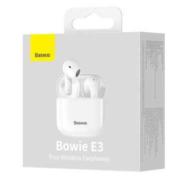 Bluetooth inalámbrico 5.0 tws auriculares resistentes a la oreja IP64 E3 Blanco