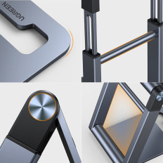 Soporte de soporte plegable debajo del trípode del teléfono inteligente en el teléfono gris