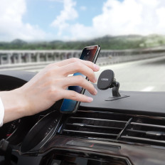 Support de voiture magnétique pour téléphone auto-adhésif pour tableau de bord noir