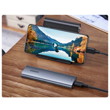 Levytasku kiintolevykotelo M.2 b-näppäin SATA 3.0 Harmaa + USB-kaapeli tyyppi C