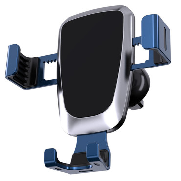 Suporte de carro gravitacional para um smartphone em um ventilador azul