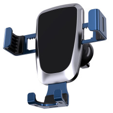 Suporte de carro gravitacional para um smartphone em um ventilador azul