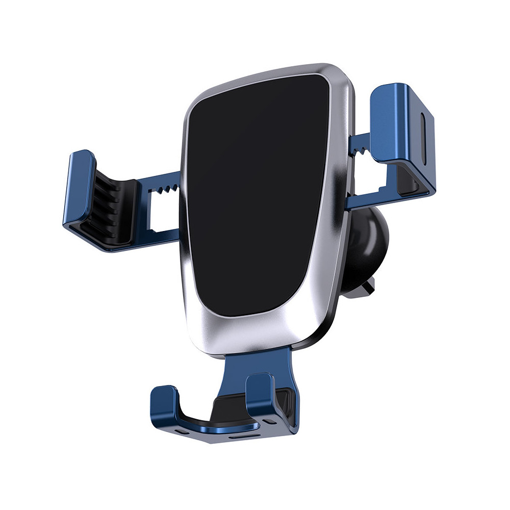 Suporte de carro gravitacional para um smartphone em um ventilador azul