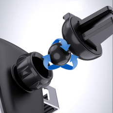 Suporte de carro gravitacional para um smartphone em um ventilador azul