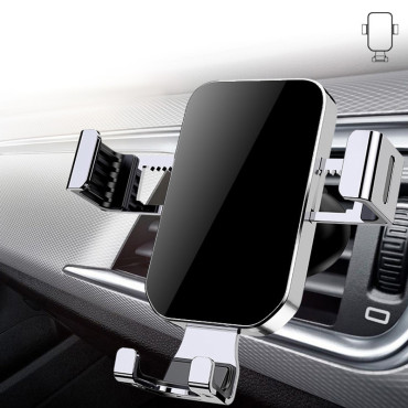 Suporte de carro gravitacional para um smartphone em um ventilador azul