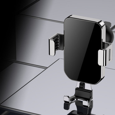 Gravitational Autohouder voor een smartphone op een blauwe ventilator