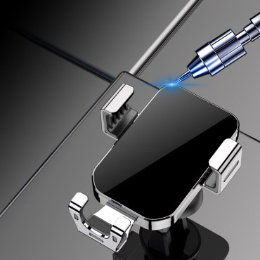 Βαρυτική κάτοχος αυτοκινήτου για ένα smartphone σε μπλε φυσητήρα