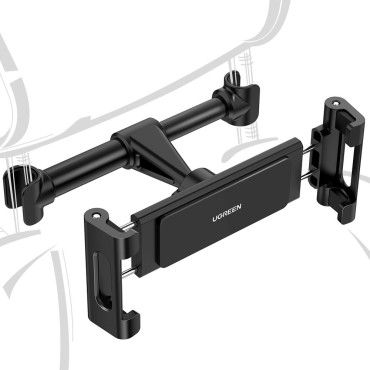 Porte-tablette de smartphone de voiture monté sur l'appuie-tête noire