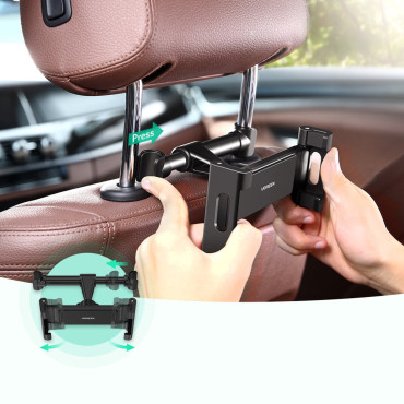 Titular de tablet de smartphone de carro montado no encosto de cabeça preta