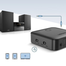 2IN1-sändare + Mottagare Bluetooth 5.0 för svart musik