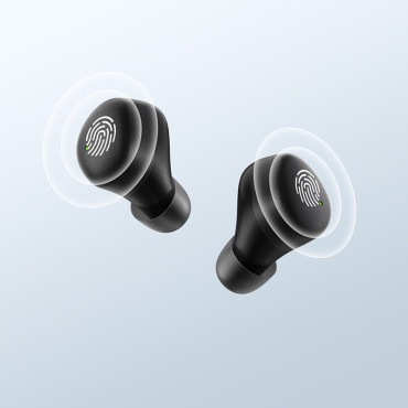 Fones de ouvido sem fio TWS Bluetooth 5.1 300mAh Black