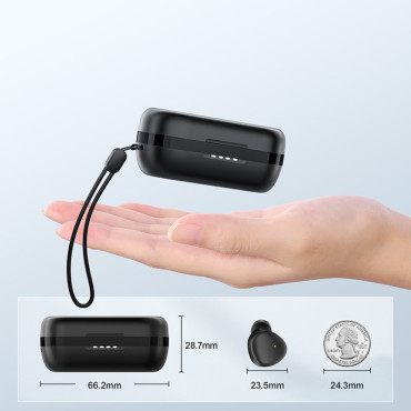 Fones de ouvido sem fio TWS Bluetooth 5.1 300mAh Black