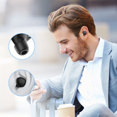 Fones de ouvido sem fio TWS Bluetooth 5.1 300mAh Black