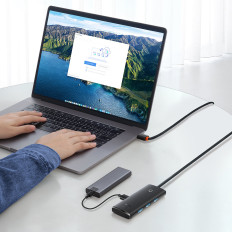 HUB USB-adapter naar 4xUSB-A 3.0 5GB / S LITE SERIE ZWART