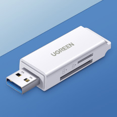 Bärbar TF / SD-kortläsare under USB 3.0 Svart