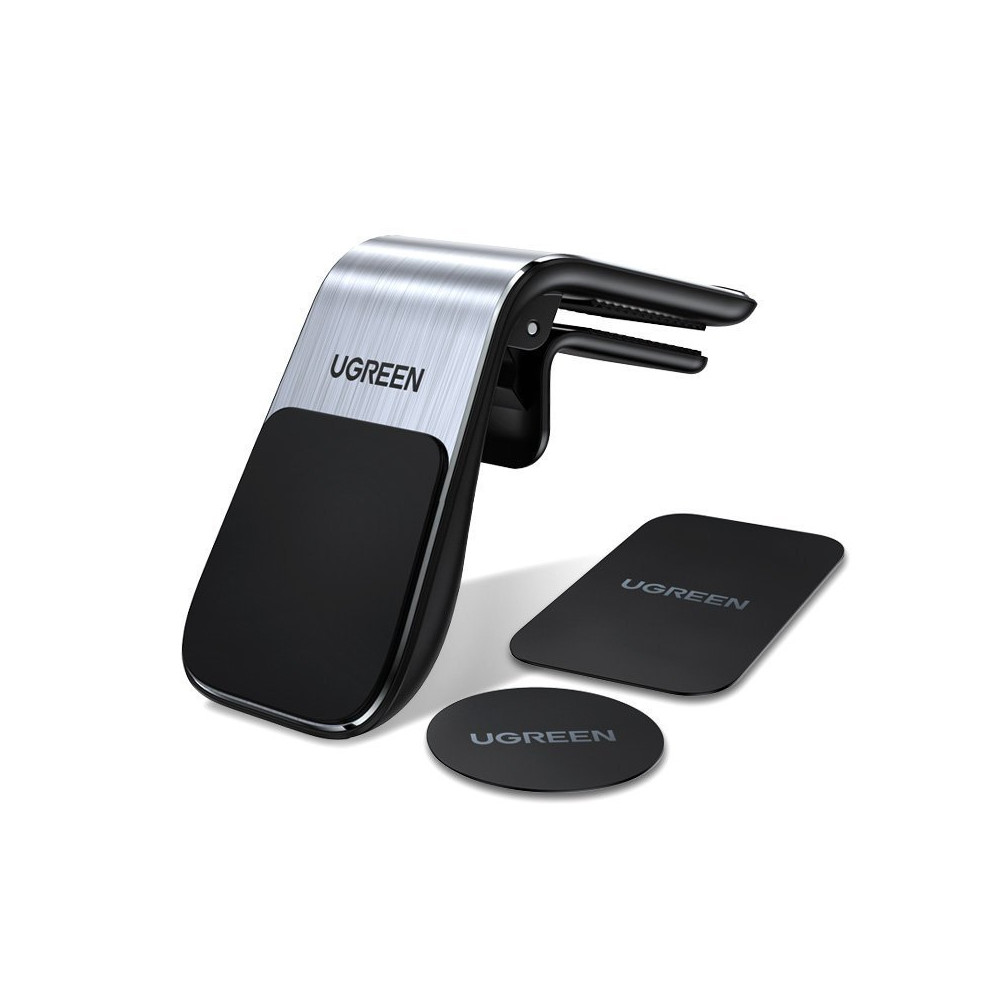 Magnetic car holder for ventilation checkered silver