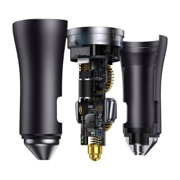 Carregador de carro Contator dourado Pro 2xusb-c 40w cinza