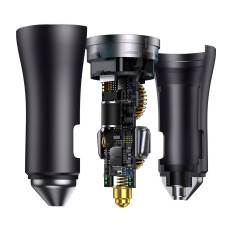 Carregador de carro Contator dourado Pro 2xusb-c 40w cinza