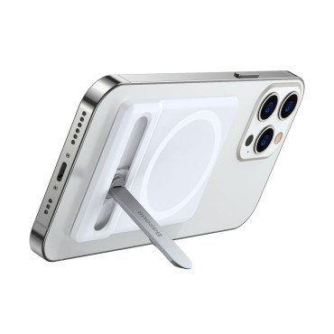 Stand-basis voor de telefoon gevouwen met een magnetische handvat
