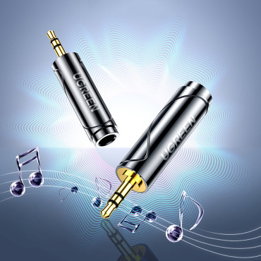 Adapteris audio adapteris 3.5mm (Vīrietis) par 6.35mm mini ligzdu (sieviešu) pelēkā krāsā